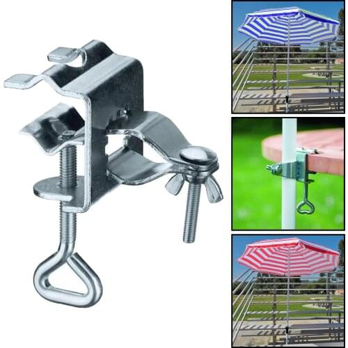 Heavy Duty Beach Patio Umbrella Holder Bench Deck Fishing Umbrella Clamp Holder Clip Beach for Courtyard Balcony Deck