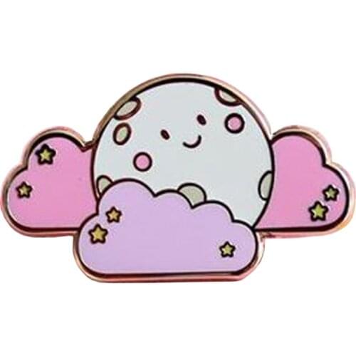 Shy moon Enamel Pin