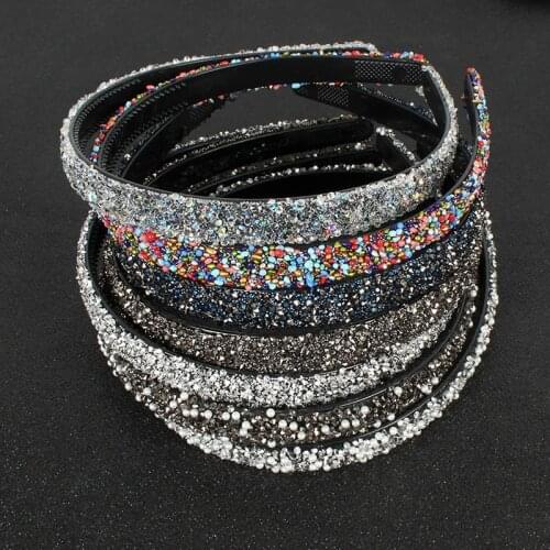 1PC Crystal Pearl Rhinestone Headbands Fashion Women Hair Accessories Headdress Padded Hair Bands Hair Bands Sparkly Hair Hoop