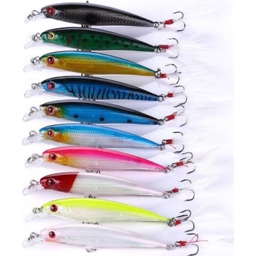 1 Pcs Minnow Fishing Lures 90mm 8g Bass Trolling Artificial Hard Bait Crankbait Wobblers 3D Eyes Pike Carp Bait Fishing Tackle