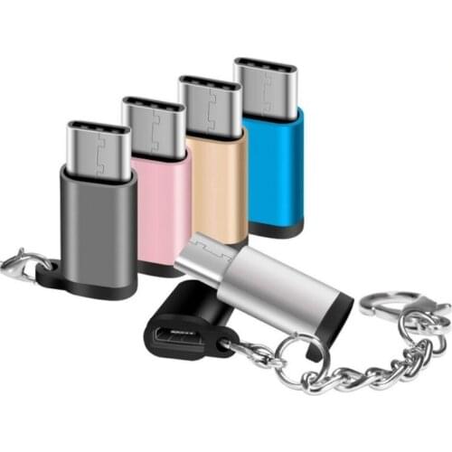 2Pcs USB Type C Adapters USB-C Male to Micro USB Female Convert Connector with Keychain Sync Charger for Samsung S9 S8 Macbook