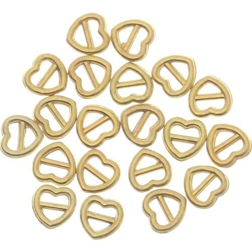 20pcs 3/5mm Mini Heart Shaped Doll Bag Buckles Tri-glide Buckle Belt Ultra-small Diy Doll Buckle DIY Shoes Clothes Accessories