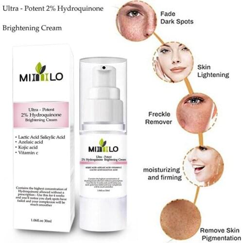 30ml Ultra-potent 2% Hydroquinone Whitening Cream Propylene Glycol Kojic Acid Fade Dark Spots Face Essence Facial Moisturizing