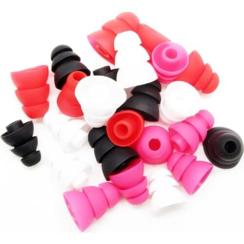 6Pairs 3.8mm Three Layer Silicone Ear Tips 3.8mm-5.5mm In-Ear Earphone Covers Cap Replacement Eargels Cusion Pads