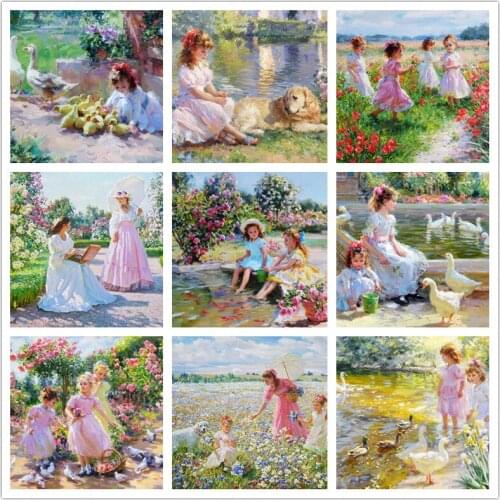5d Diy Diamond Painting Girl Hobbies and Crafts Diamond Embroidery Portrait Cross Stitch Garden Home Decoration Gift