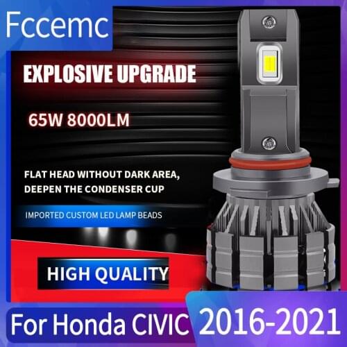 Car Haedlight Far and Near 9005 H11 D4S Auto Fog Light 12V LED Bulb For 10th Honda Civic 2016 2017 2018 2019 2020