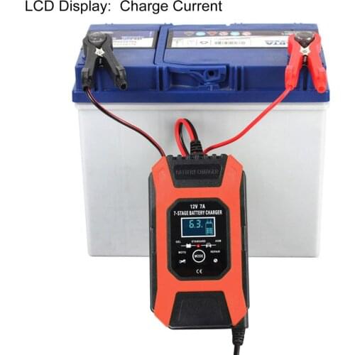 100-240V AC Input 12V 7A Output 7 Stages Battery Charger Maintainer Fast Battery Charger for Car Motorcycle