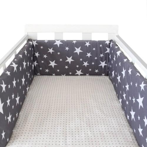 Nordic Stars Design Baby Bed Thicken Bumpers One-piece Crib Around Cushion Cot Protector Pillows Newborns Room Decor