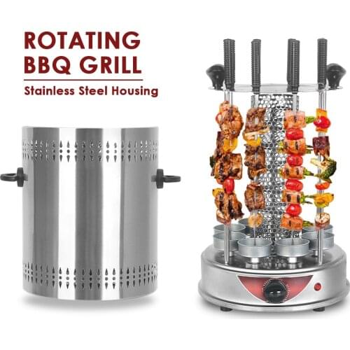 Electric Rotating BBQ Grill Smokeless Automatic Rotary Barbecue Kebab Vertical Grills Rotation Barbeque Household With 10 Forks