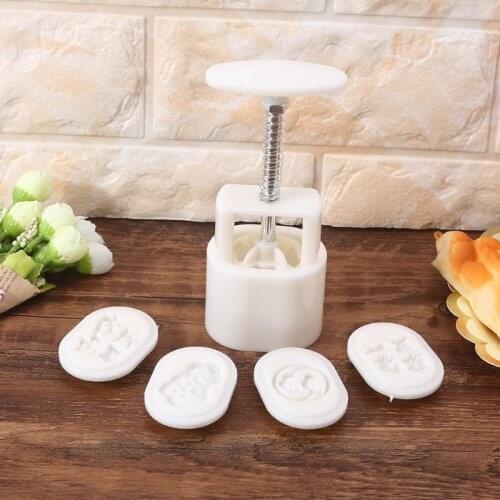 H7EA Cookie Cutter Moon Cake Mould Exquisite Pattern Style DIY Cake Decoration Food-Grade Plastic Chinese Lock Shape Home