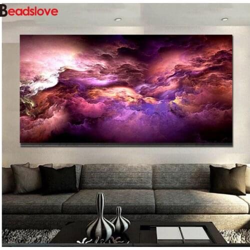 Big size Colorful Clouds diamond painting sale,5d diy diamond embroidery full square round drill 3 d diamond mosaic Abstract art