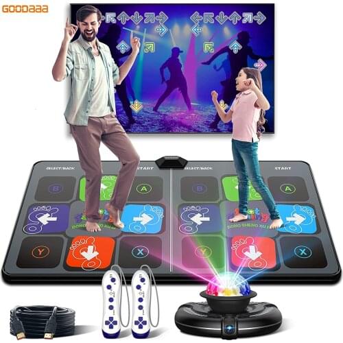 Dance Pads for TV Family Sports Video Game Anti-slip Music Fitness Carpet Wireless Double Controller Folding Dancing Mat