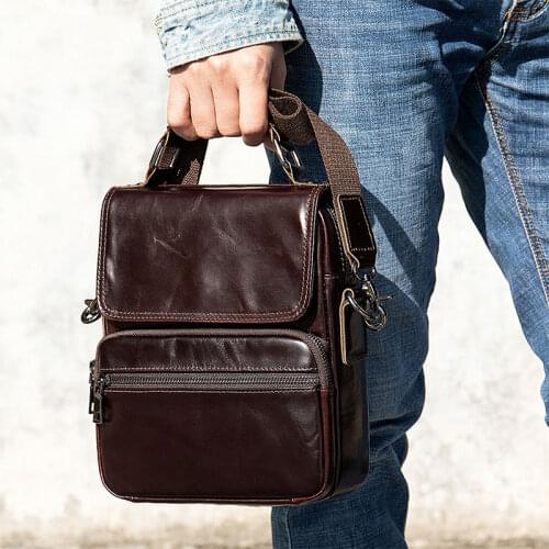 Newsbirds Leather Shoulder Bag Outdoor Crossbody Bags Of Men Male Messenger Bag Sling Bag