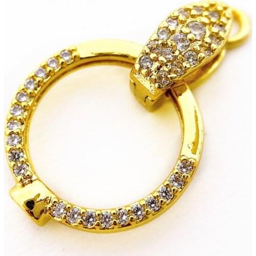 Copper Clasps 18K Gold plated DIY Pearls Jewelry Fittings Fastener Connector Clasps For DIY Gems Pearls Necklace Bracelet Clasp