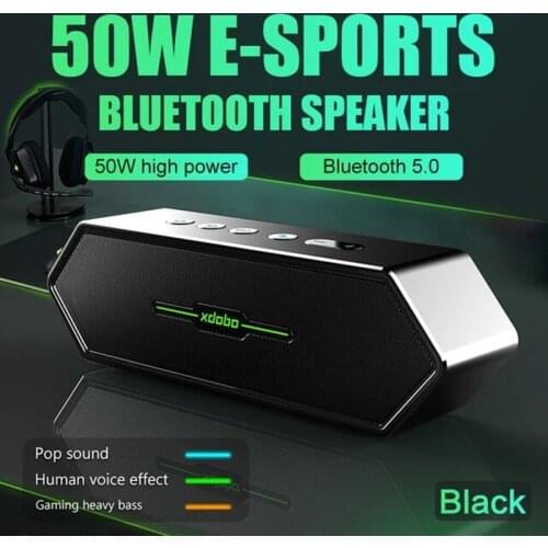 50W High Power Waterproof Bluetooth Speaker Subwoofer Strong Bass Wireless Gaming Speaker Trendy Diamond Shape Portable Soundbar
