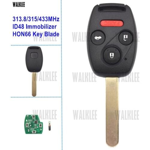 WALKLEE 4BT Keyless Key suit for Honda City CR-V Accord Element HR-V Fit Odyssey Civic Shuttle Auto Remote Controller with ID48