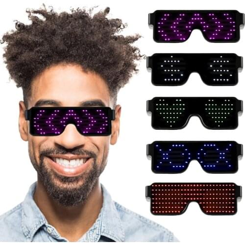 New 11 Modes Quick Flash Led Party Glasses USB charge Luminous Glasses Christmas Concert light Toys Dropshipping