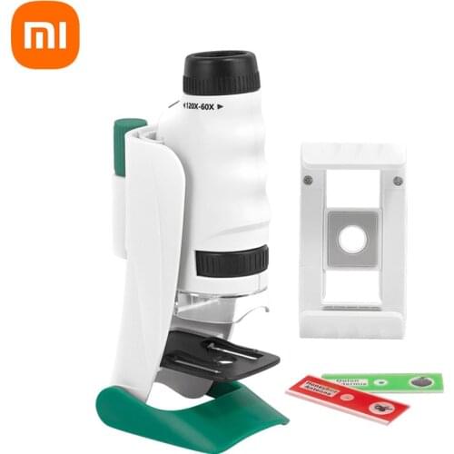 Xiaomi Science CAN Child Handheld Portable 3 in 1 Scientific Microscope 120 Times HD Endoscope LED Magnifier Explore for Student