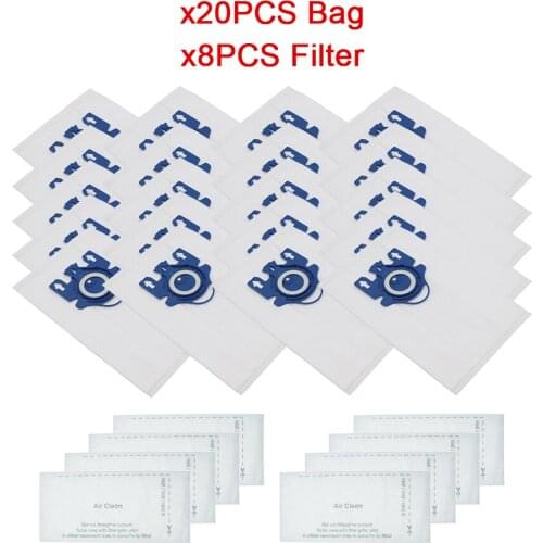 20Pcs/Lot For Miele Type GN Deluxe Synthetic Vacuum & 4 Filters S2 S5 S8 C1 C3 Hepa Vacuum Cleaner DUST BAGS With FILTERS