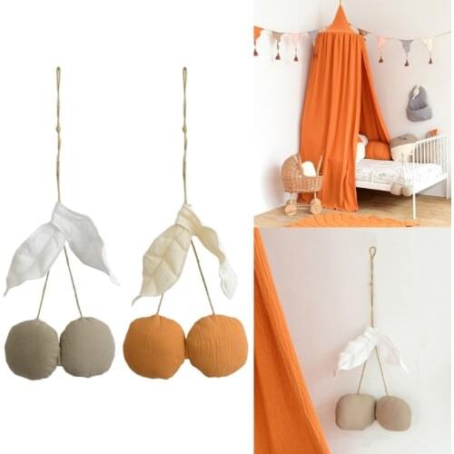 Cute Cherry Wall Hanging Ornaments Cotton Kids Room Nordic Style Hanging Decorations Baby Bedroom Home Party Wedding Wall Decor