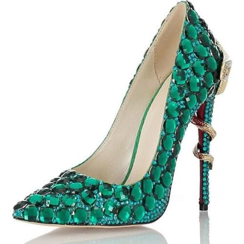 2020 Pointed Toe Bride Wedding Shoes Cinderella Prom Pumps Ankle Strap Buckle Shoes Rhinestone Mary Janes High heel