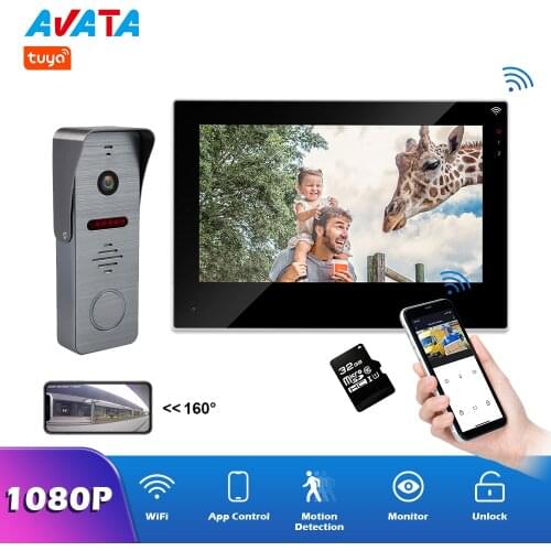 Tuya 1080P WiFI Smart Video Doorphone With FHD 1080P Video Doorbell Video Intercom For Home Full Touch Screen Open 3 locks