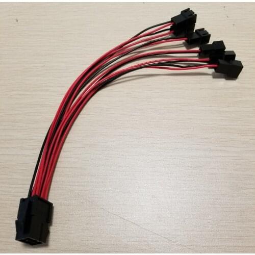 ATX Power Graphics Card 6Pin to 6 x 3Pin Cooling Fan Adapter Splitter Power Cable 20cm 22AWG
