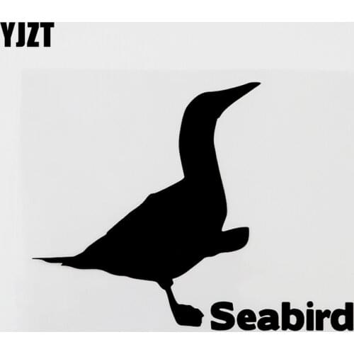 YJZT 14.4CMX11.1CM Cartoon Fun Animal Seabird Vinyl Decal Car Sticker Black/Silver 8C-0184