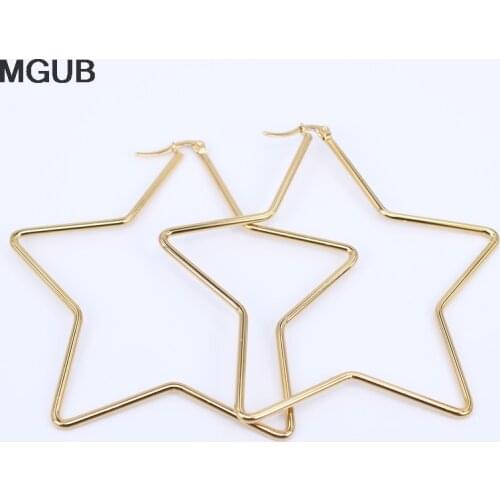 Top Quality Fashion Jewelry Stainless steel Big Hoop Earrings For Women Lady Large Geometric Statement Hoop Earring Gifts LH716