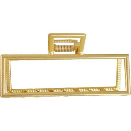 French Style Women Gold Metal Hair Claw Clips Large Hollow Out Geometric Jaw Clamp Nonslip Ponytail Holder Barrettes