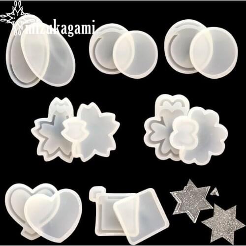 1pcs Water Injection Mud Board Hollow Whale Mold Round/Heart/Star Resin Charms 3D Molds For DIY Intersperse Decorate Making Mold