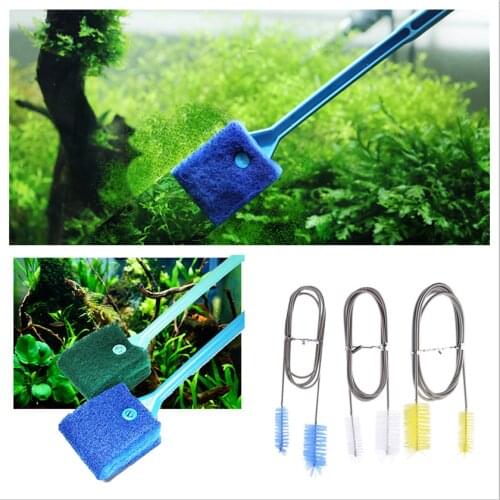 1Pc Aquarium Cleaner Algae Glass Plant Double Flexible Tube Glass Brush Fish Tank Cleaning Tool Accessories