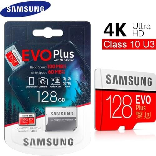 100% original Samsung micro sd 128gb flash Memory card 100MB/s 32gb 64gb cartao de memoria Class 10 UHS-I U3 4K 256gb TF card