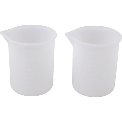 2pcs 100 Ml Transparent Cup Scale Crystal Glue Silicone Measuring Cup Reusable Measuring Tools For DIY bake Kitchen Accessories