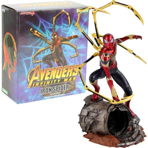25cm ARTFX Statue Infinity Wars Spiderman Action Figure Iron Spider-Man Collectible Model Toys