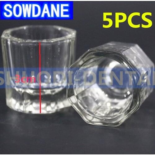 5 pcs Dental Lab Laboratory Cement Filling Mixing Spatula Cup Glass Autoclavable Small ( Height about 3CM)
