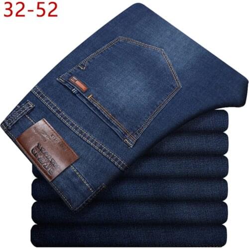 Plus Size 32-52 Men Classic Straight Baggy Jeans New Summer Male Thin Casual Regular Fit Denim Pants Big Size Overalls For Mens