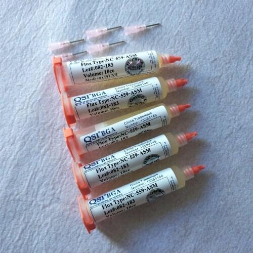 5pcs/lot 559 10cc NC-559-ASM Flux paste lead-free solder paste solder flux + Needles
