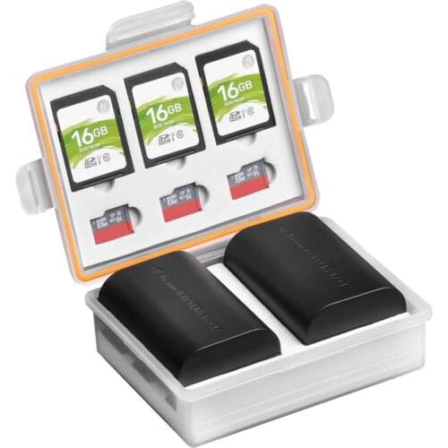 Camera Battery Storage Box, SD Memory Card Case for Canon LP-E6 BP-511 Sony NP-FZ100 NP-FM500H NP-FM50 Nikon EN-EL15 EN EL3E EL3