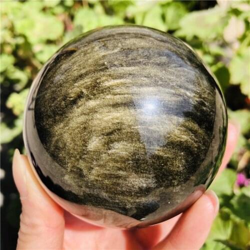 Beautiful!!!!!Natural Rare Gold Obsidian Sphere Quartz Ball Sheen Eyes Polished Crystal Decoration