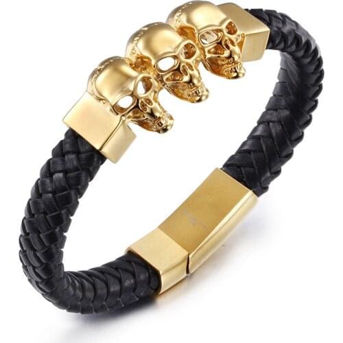 Fashion Titanium Steel Bracelet Skull Bracelet Mens Stainless Steel Bracelet Bracelet Jewelry