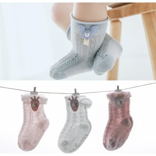 3Pairs/lot Summer Baby Socks Dolls Newborn Mesh Thin Anti-slip Floor Socks for Girls Cotton Infant Boy Toddler Socks Cartoon
