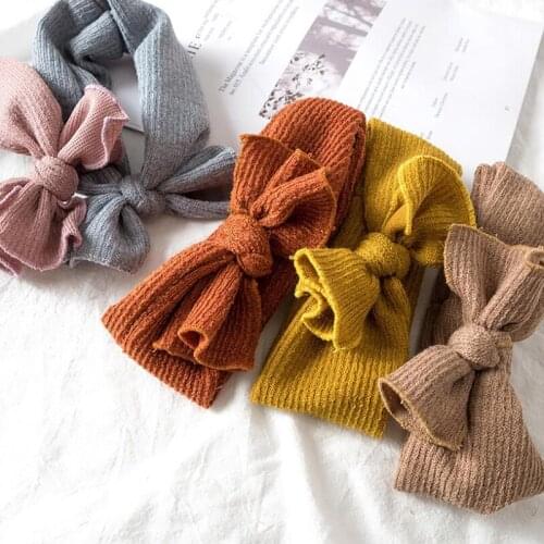 Korean New Childrens Cross Hair Band Bow Fabric Stretch Headband Autumn And Winter Girls Baby Hair Accessories