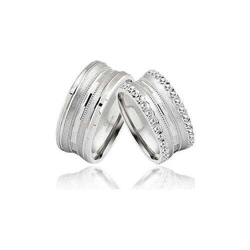 New Design Double Silver Wedding Band Ring