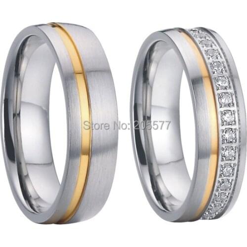 Custom Alliance wedding rings set anniversary cz-diamonds his and hers pair engagement eternity bands for men and women couples