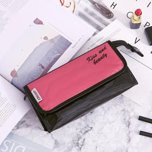 ORZ Womens Cosmetic Makeup Bag With Mirror PVC Waterproof Storage Handbags Travel Toiletry Bag Lipstick Organizer Tote Bag