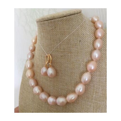 Fashion new designFashion new 12-13mm south sea baroque pink pearl necklace &earring set