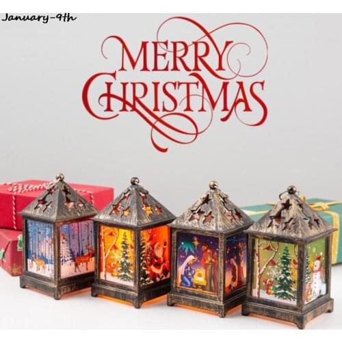 Christmas Candlestick Hanging Light Pendant Table Lamp Decoration Ornament Elk/Snowman/Santa Pattern Christmas Hanging Light