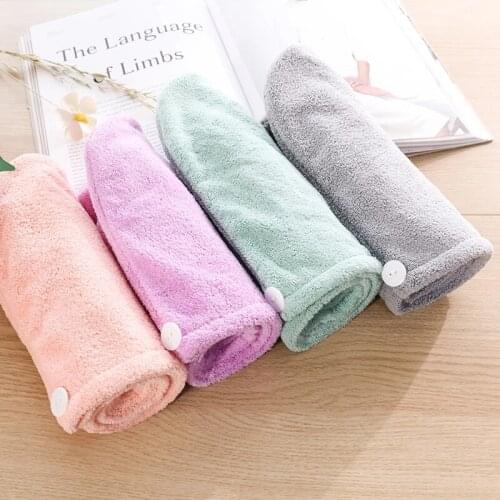 Microfiber Plain Hair Dryer Caps Girls Ladys Absorbent Towel Quick-Drying Dry Turban Shower Hat 25*65cm Shower Caps Hair Cap