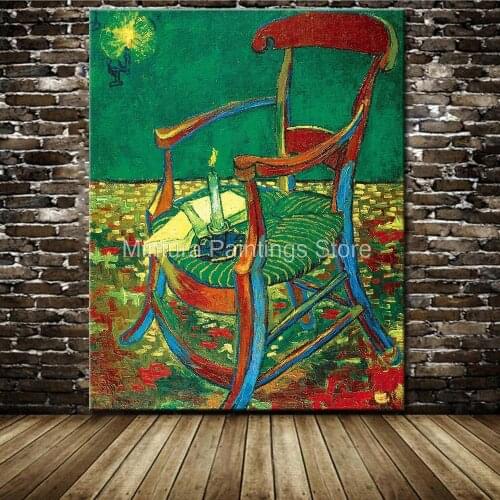 Gauguins Chair Of Vincent Van Gogh 100% Hand Made High Q. Reproduction Oil Painting On Canvas Wall Art Picture For Living Room